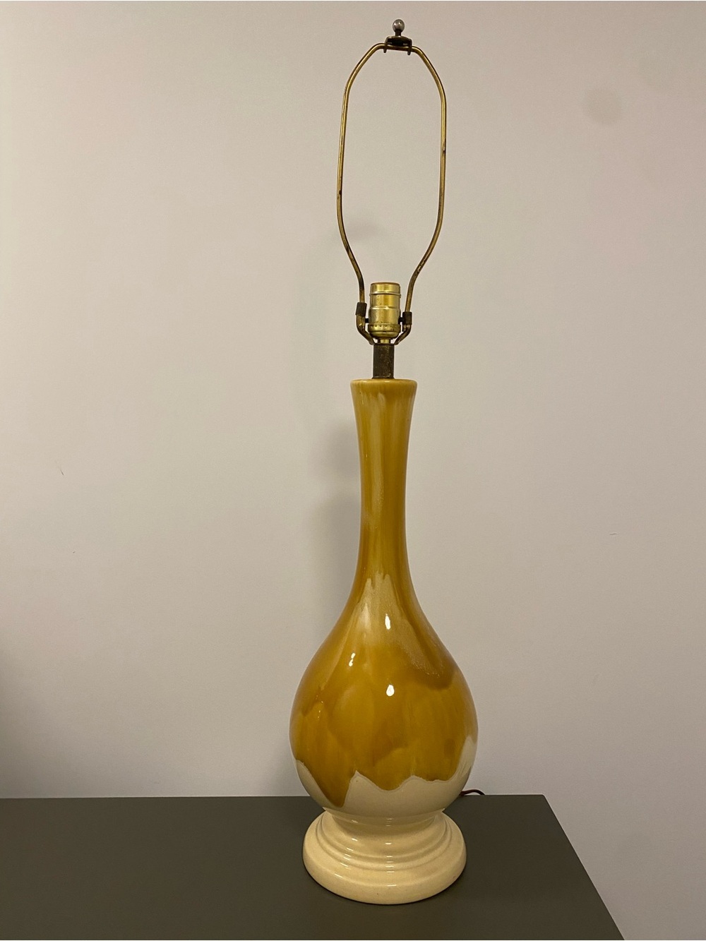 Vintage Mid-Century Modern Ceramic Drip Glaze Table Lamp